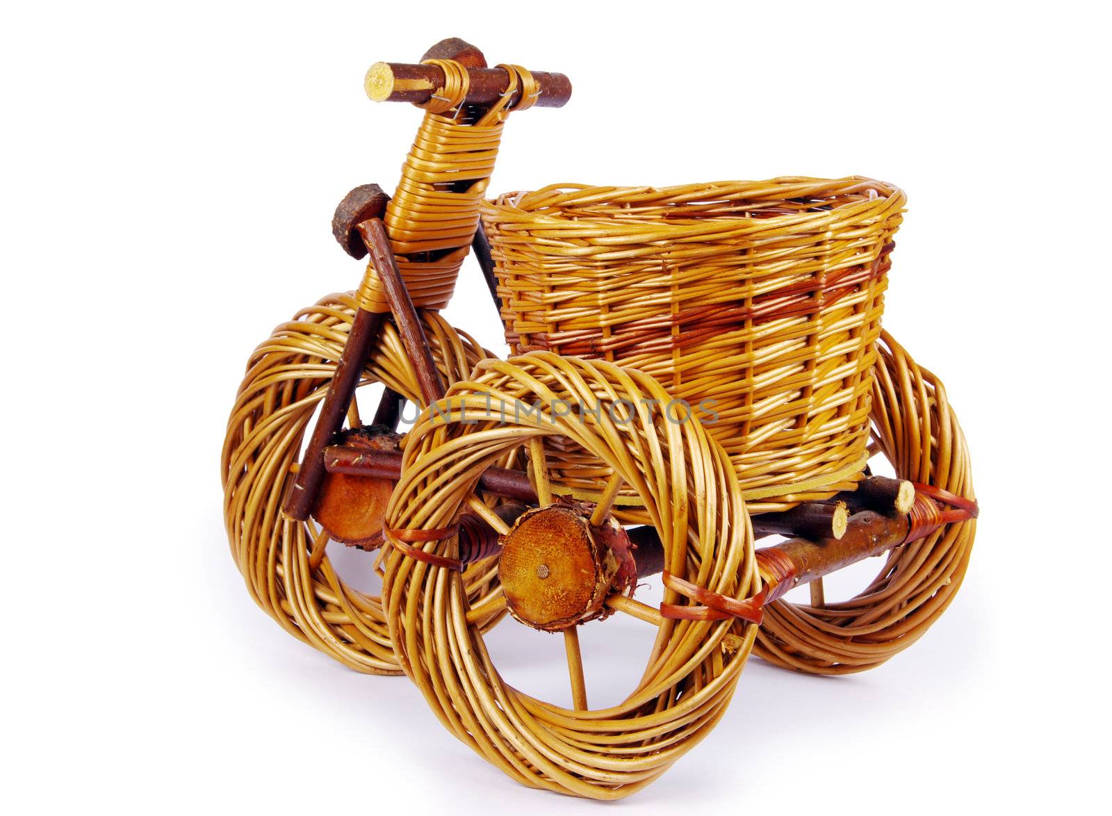 Decorative  bicycle vase on white