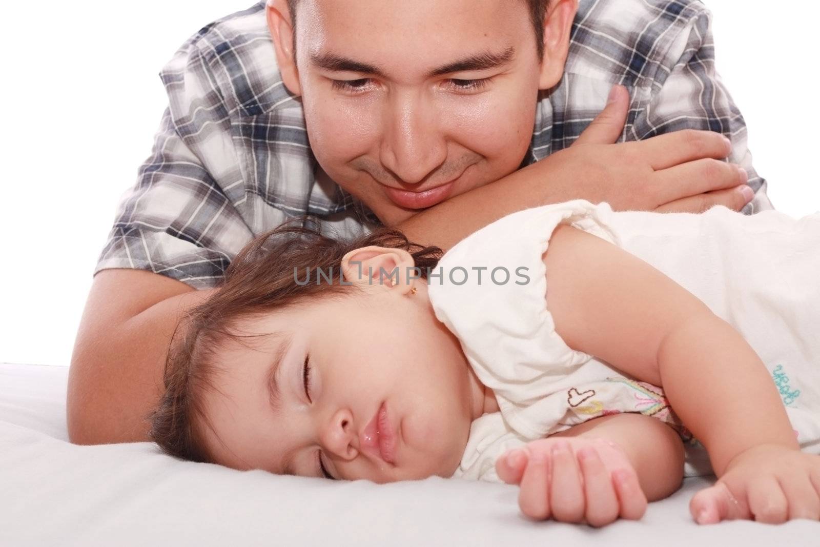 Portrait of loving father and his baby