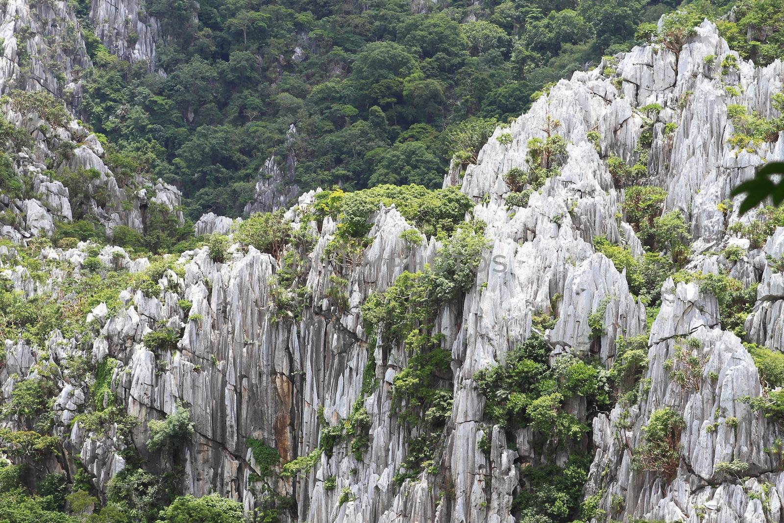 high mountain view near the village, Saraburi, Thailand. by rufous