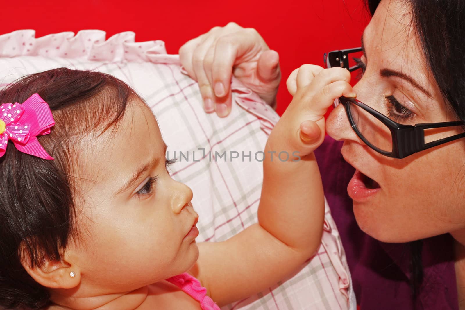 picture of happy mother with baby