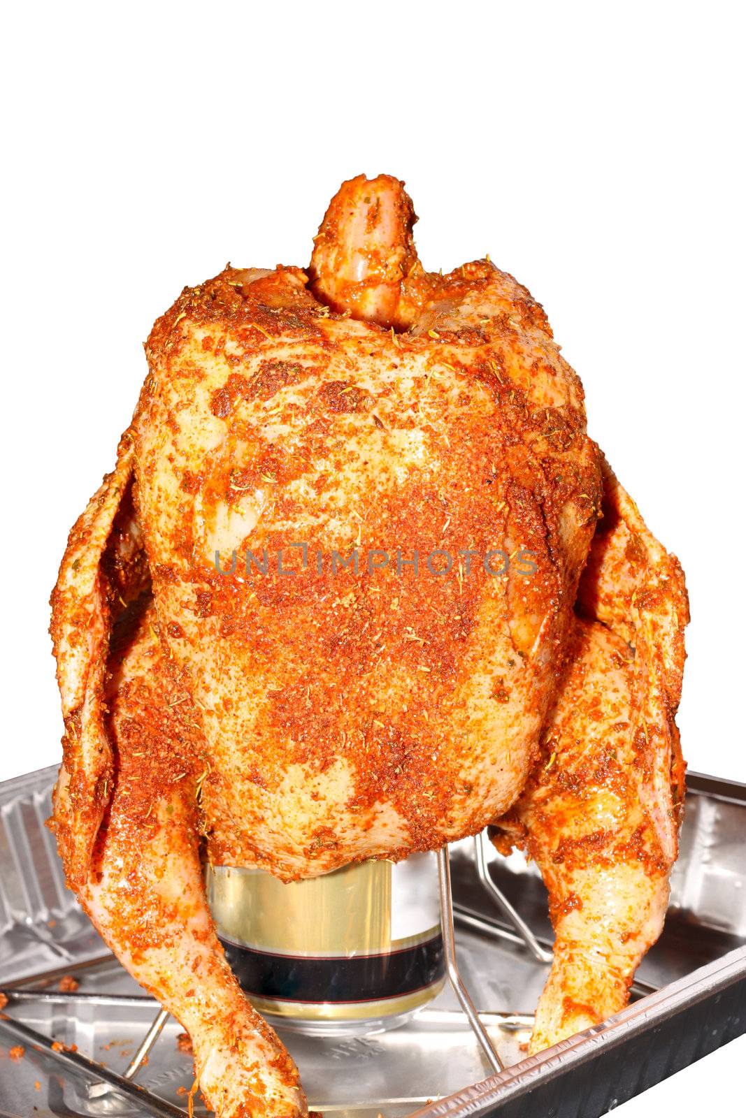 Roasted Chicken isolated on a white background. by dacasdo