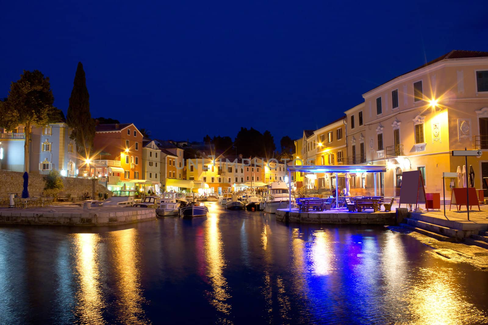 Town of Veli Losinj waterfront evening by xbrchx