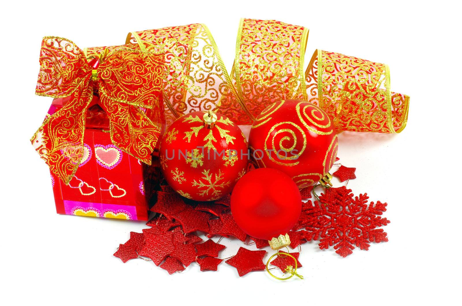 Christmas balls isolated on the white background