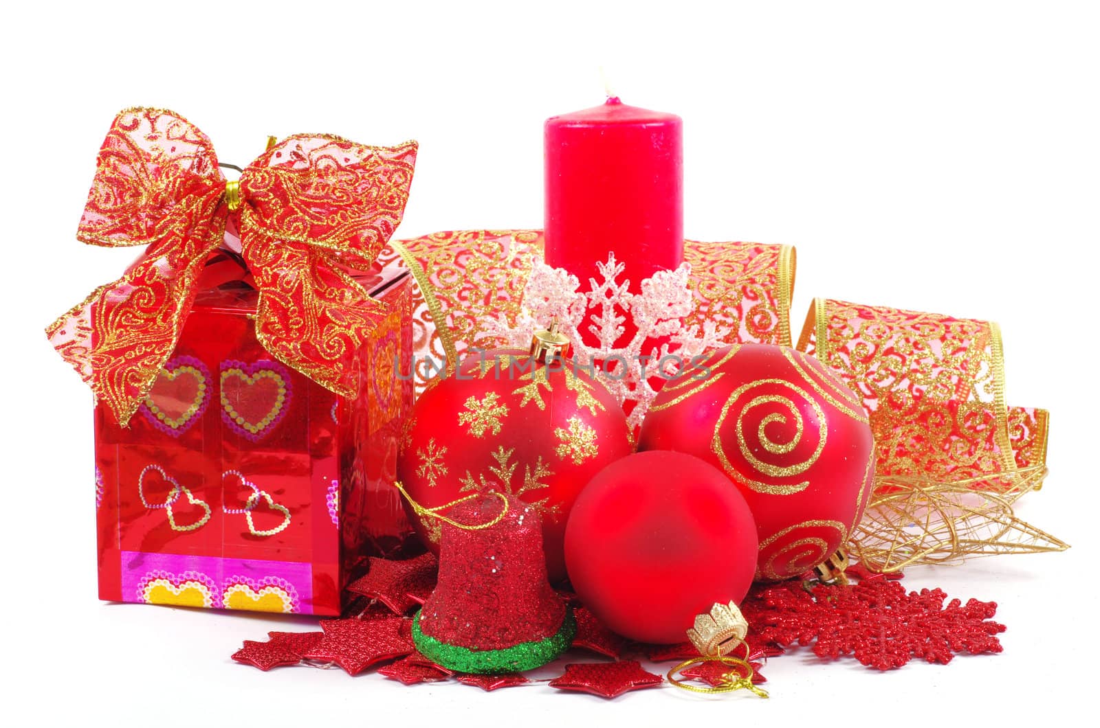 Christmas decoration over white background
