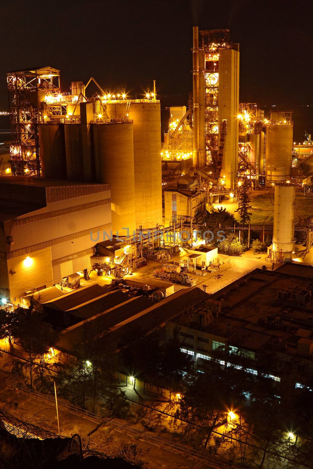 Cement Plant at night
