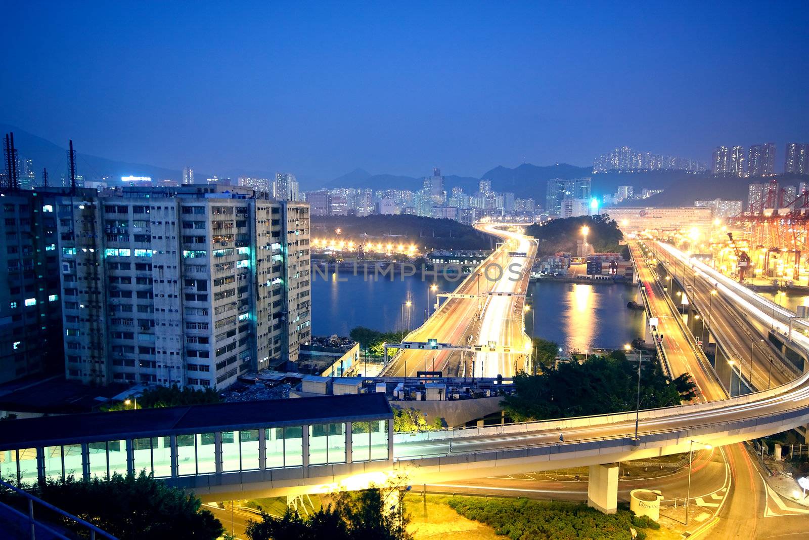 urban area dusk