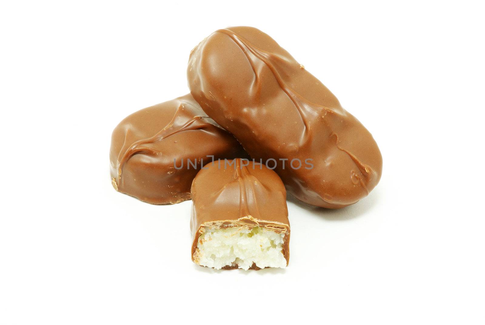 Delicious  chocolate confetti isolated on white