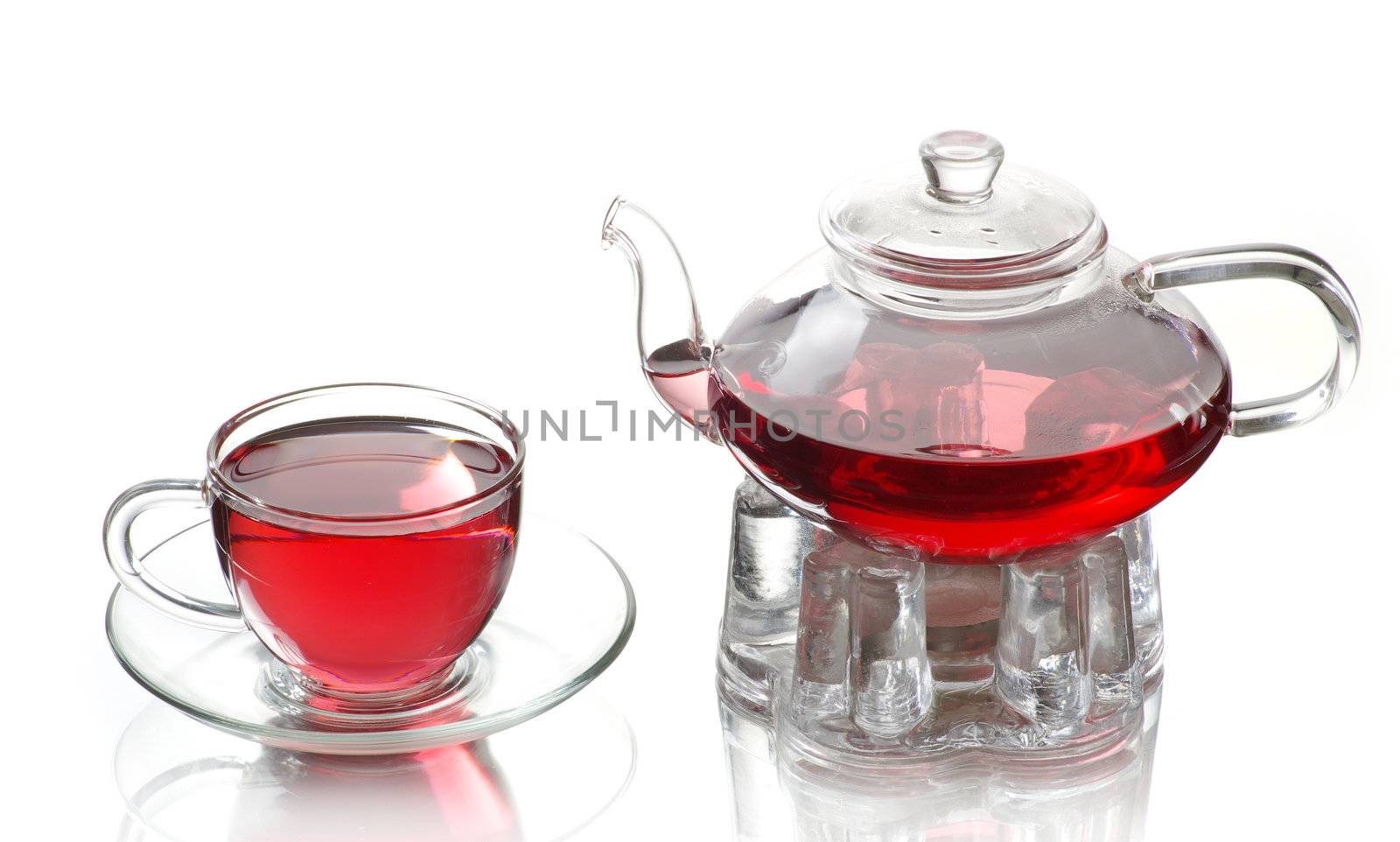 Tea being poured into glass tea cup