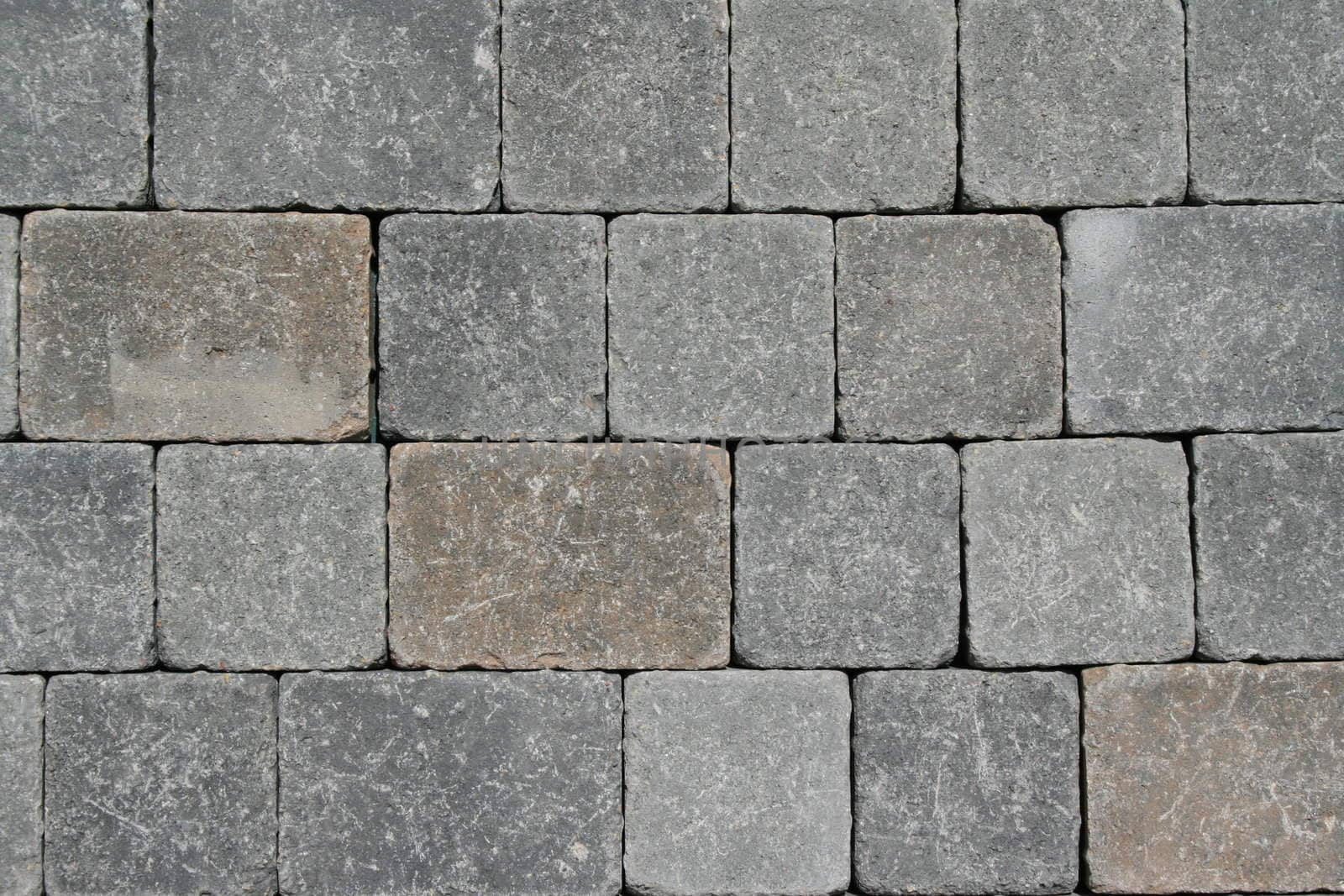 Close up of a stone wall showing unique pattern.
