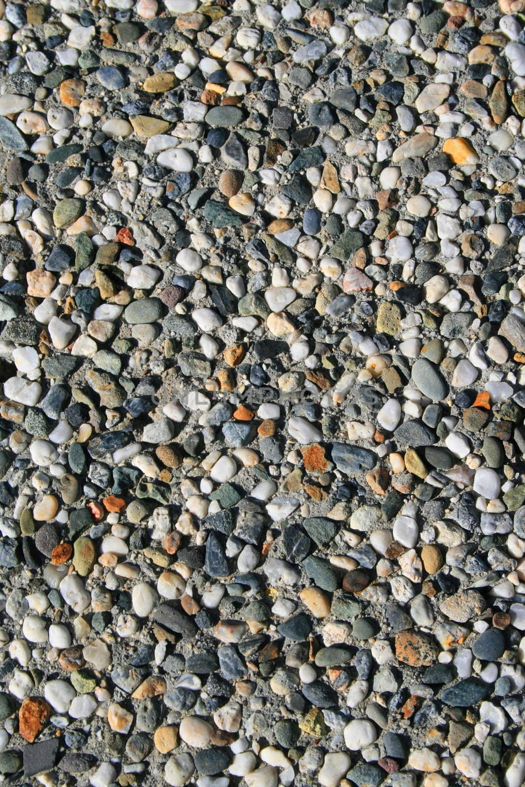 Close up of a stone wall showing unique pattern.
