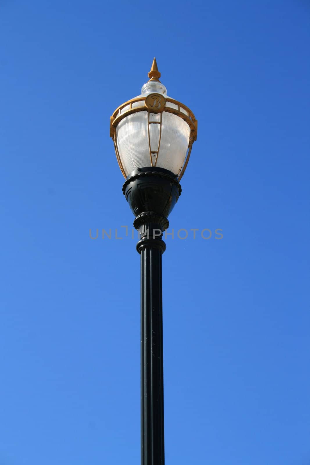 Close up of a light pole.
