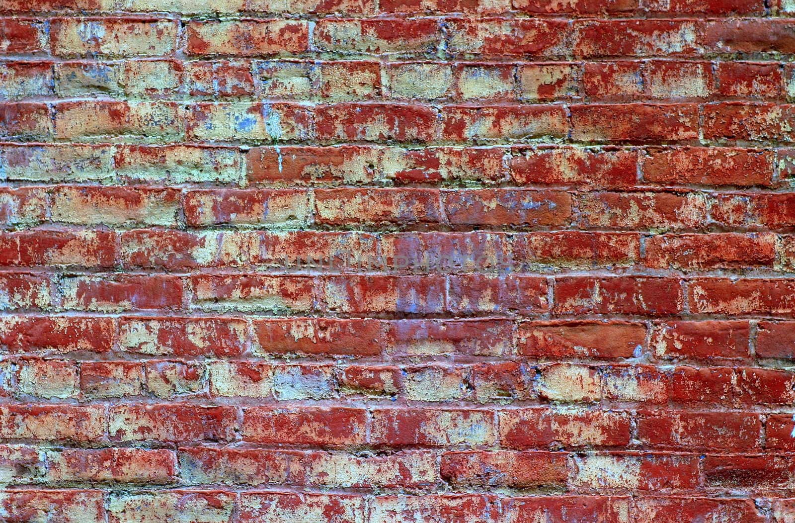Red bricks wall with an regular pattern as a background