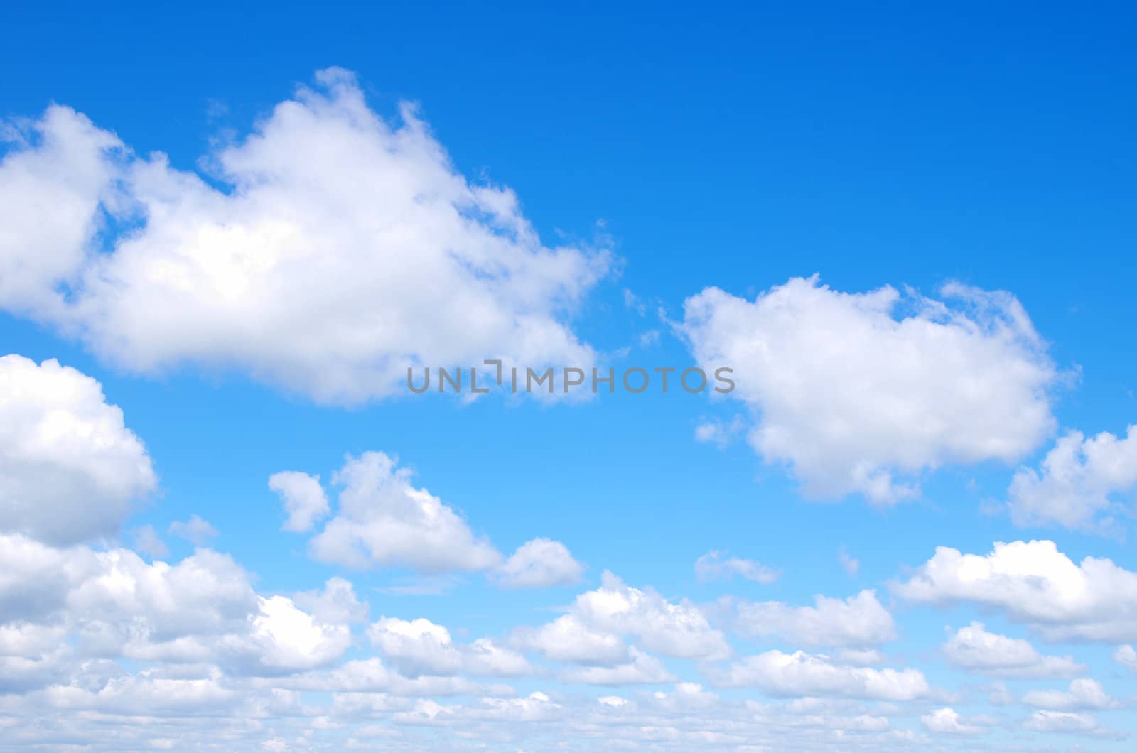 blue sky with clouds and sun