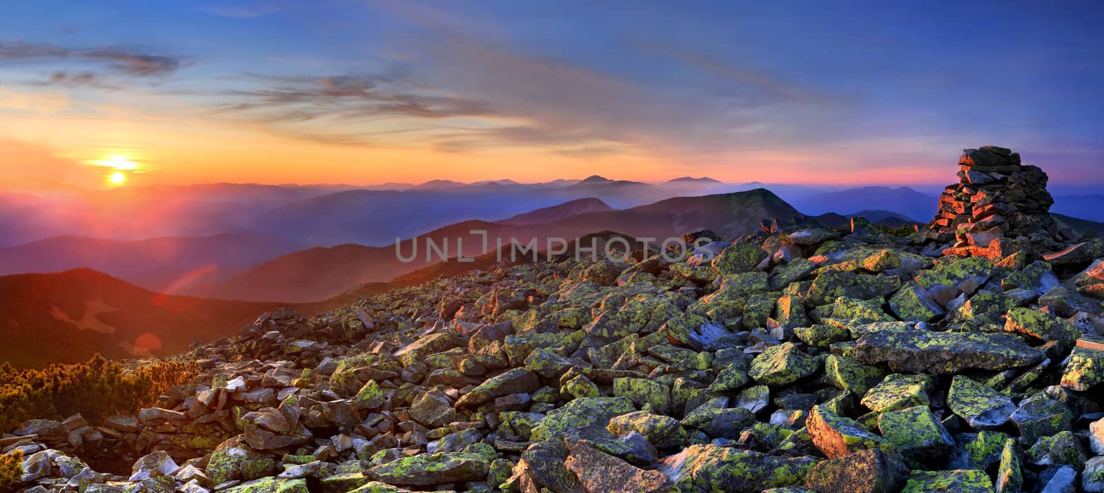 Exotic autumn landscape in the mountains