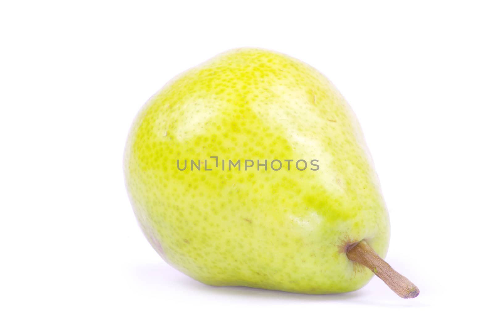 ripe fresh green pear isolated on white