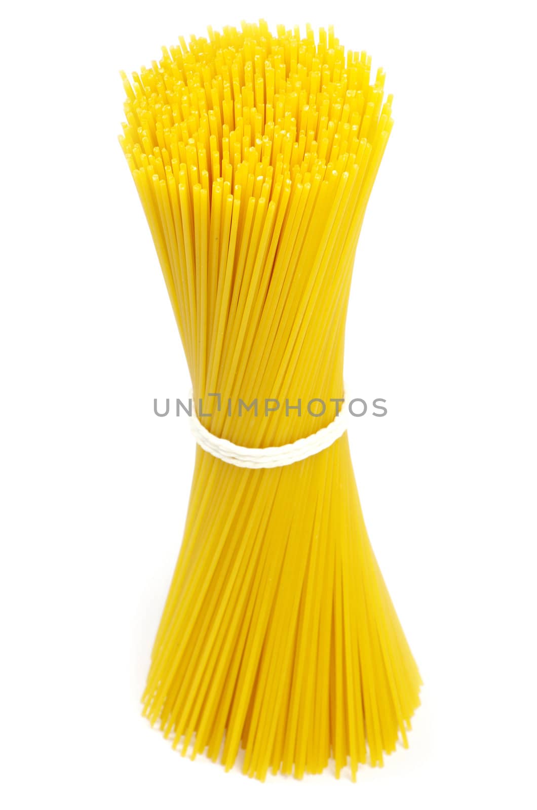 Bunch of spaghetti isolated on white background.