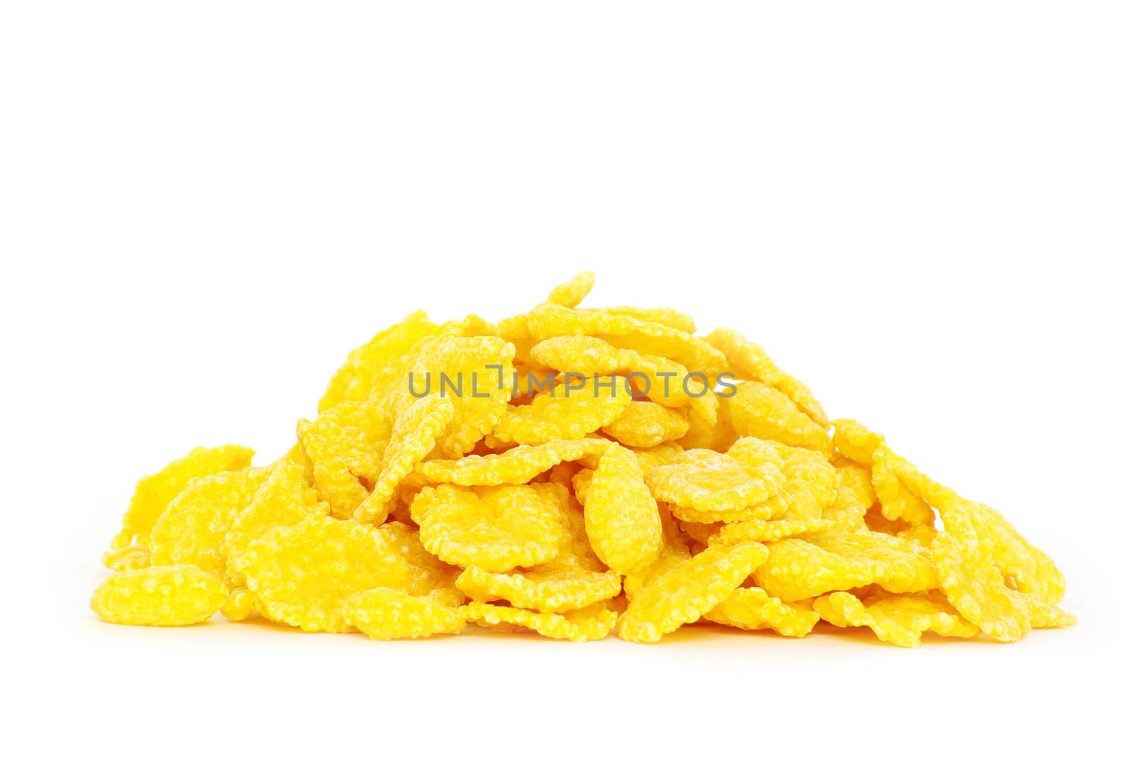 fresh corn flakes on white