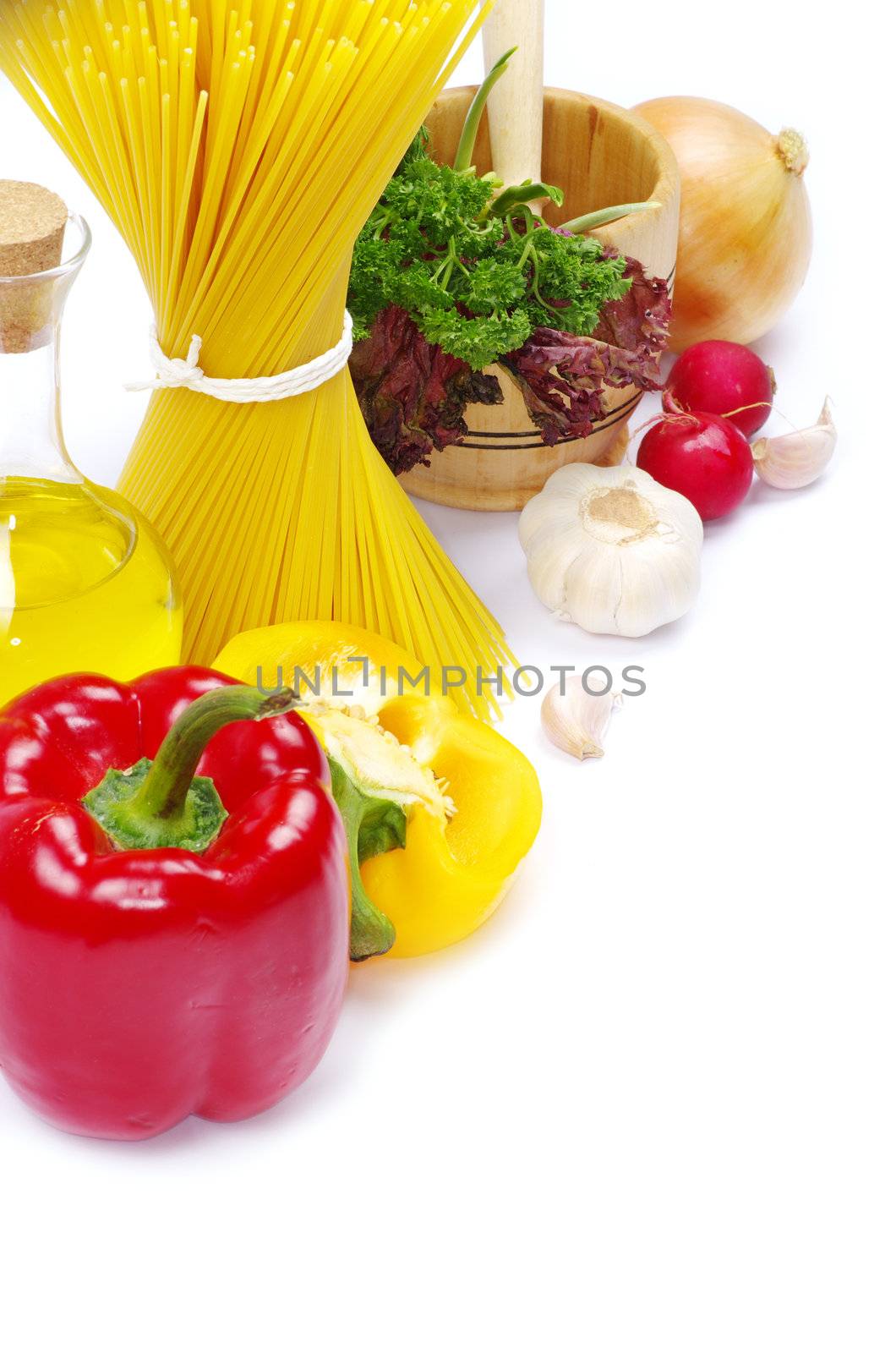 food ingredients isolated on white background