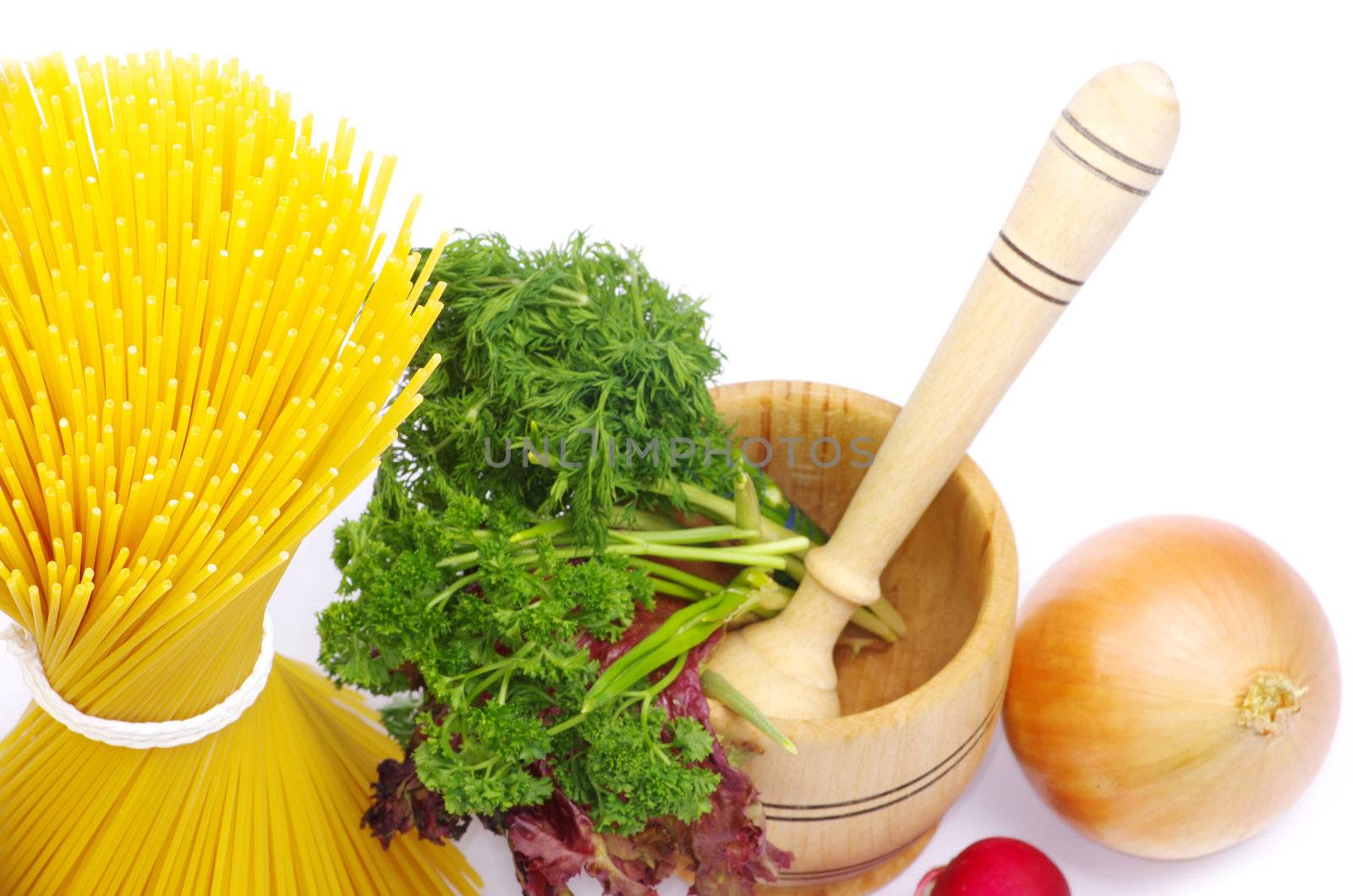 food ingredients isolated on white background