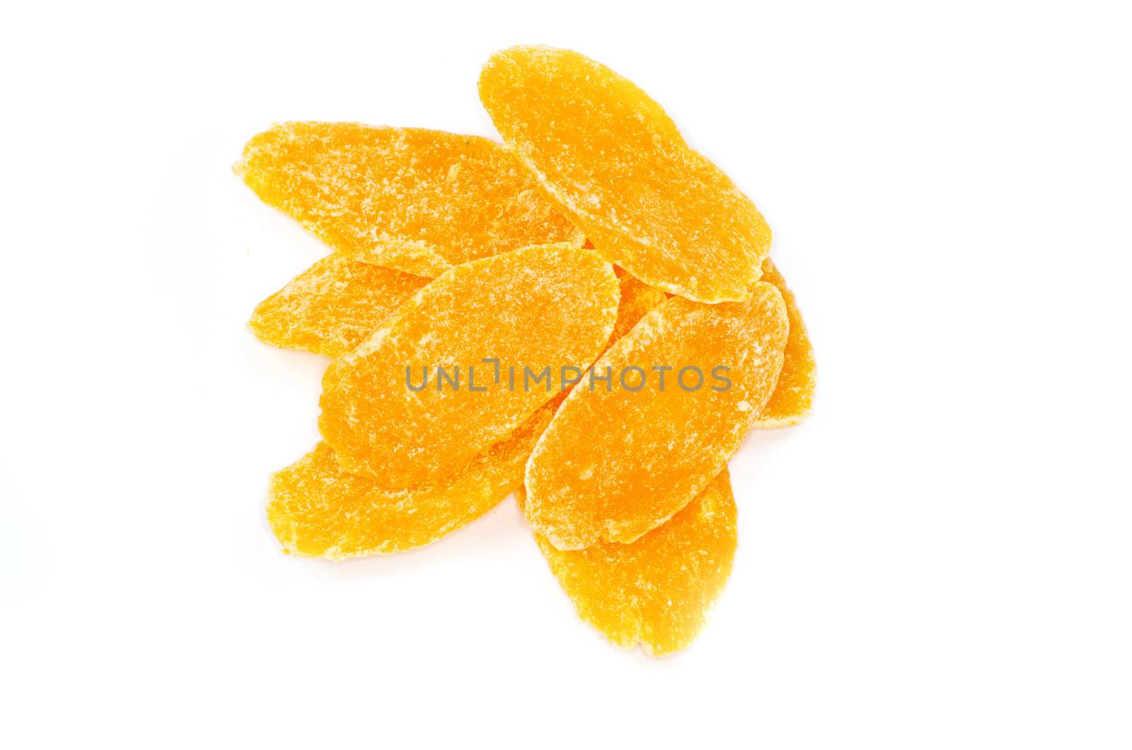 dried fruit on white background