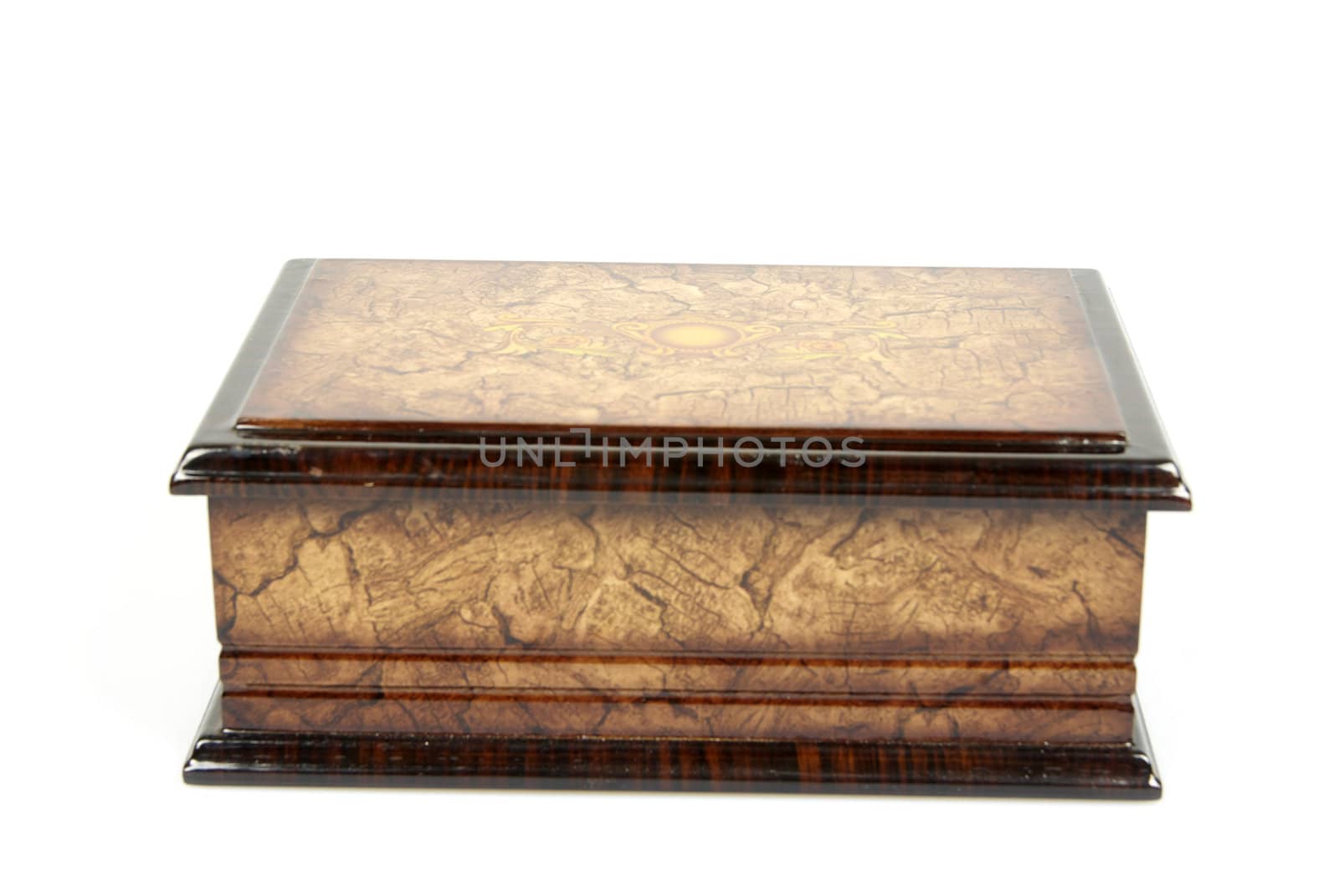 Wooden casket isolated on a white background