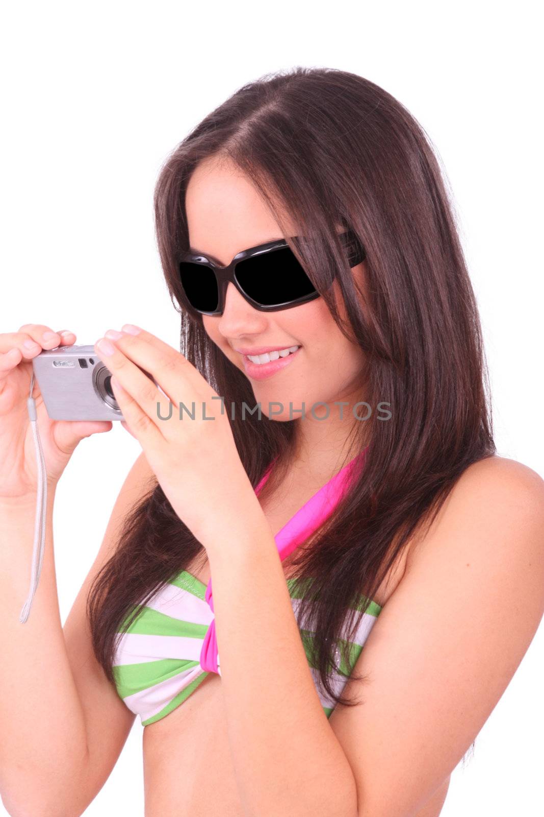 Young woman using camera by dacasdo