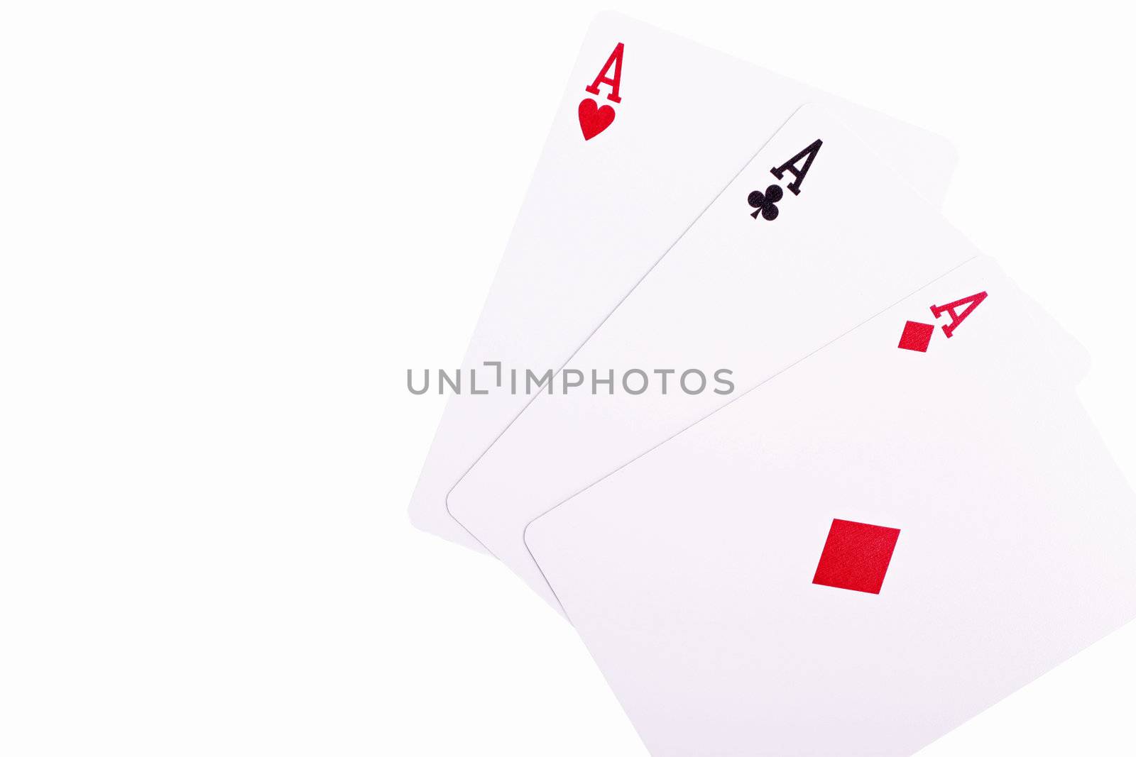 three aces isolated on a white background by dacasdo