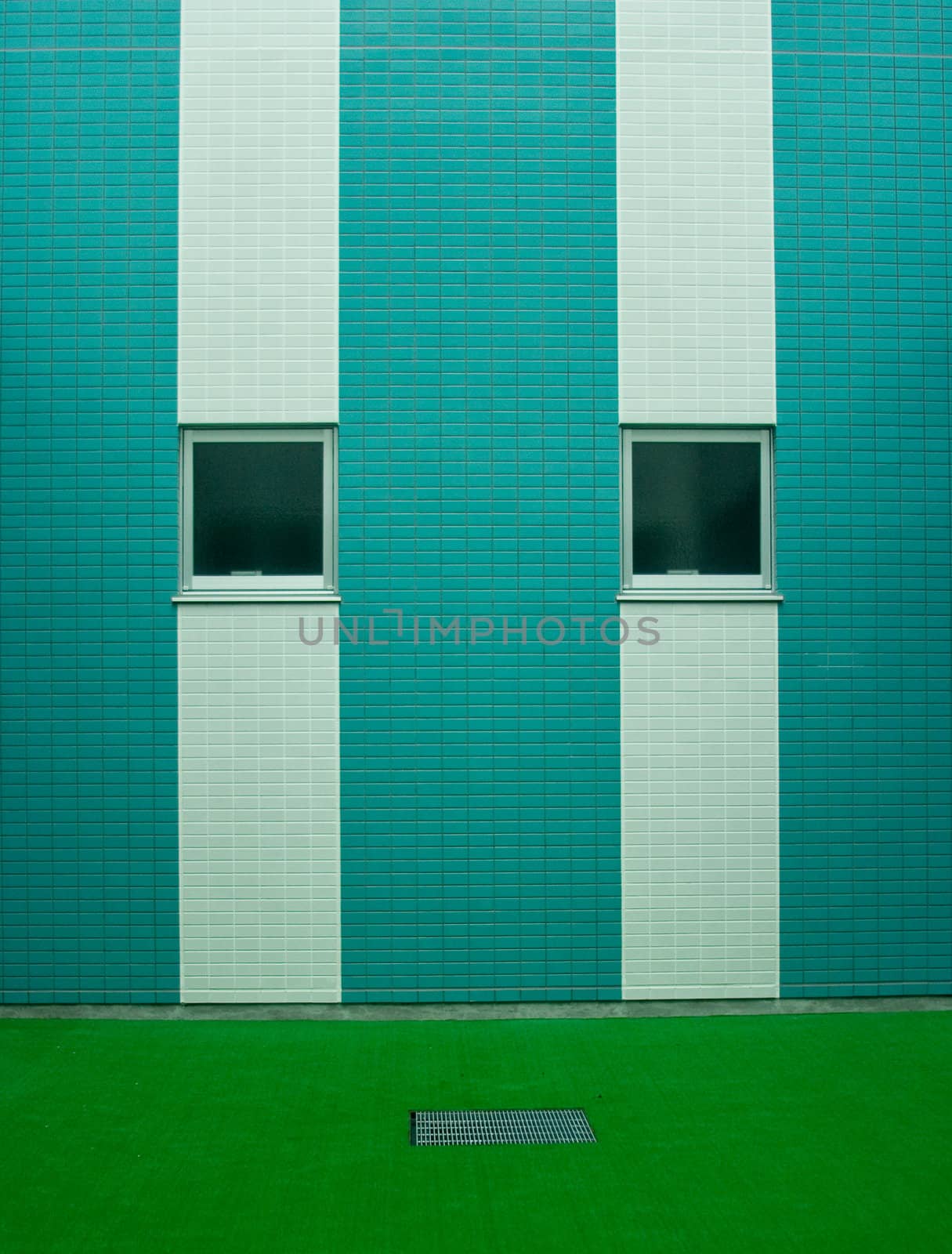 Teal Tile Wall by koku323