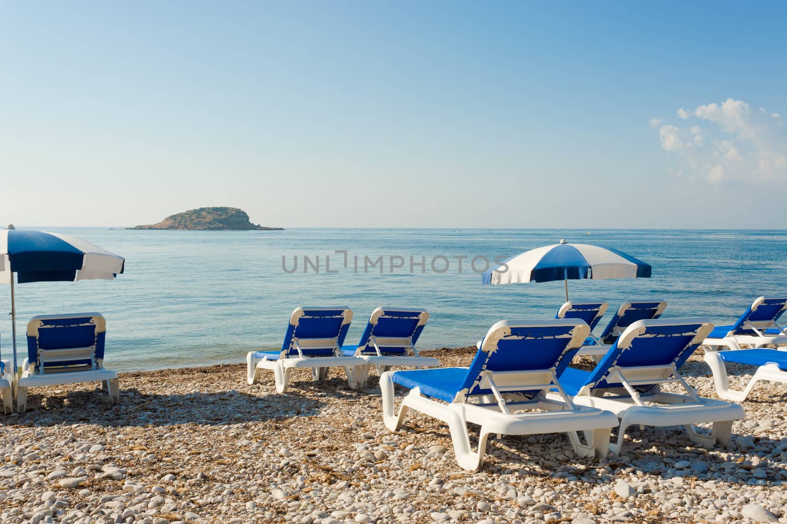 Idyllic early morning on a quiet Mediterranean beach