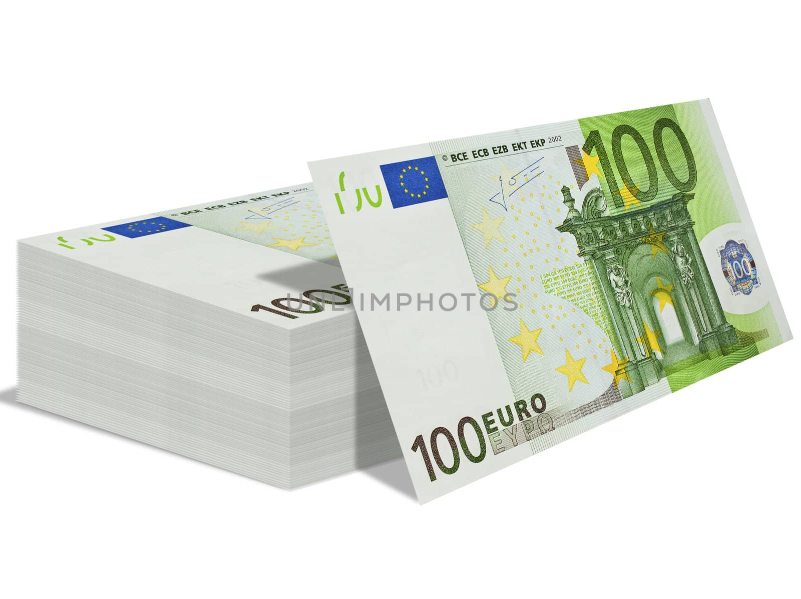 pack of the bills by euro value in one hundred