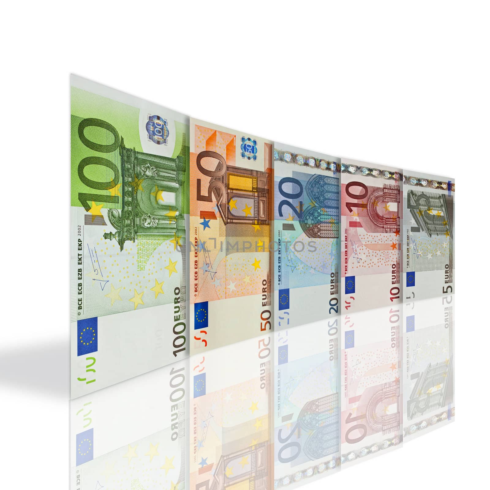 background from bills of the euro miscellaneous value