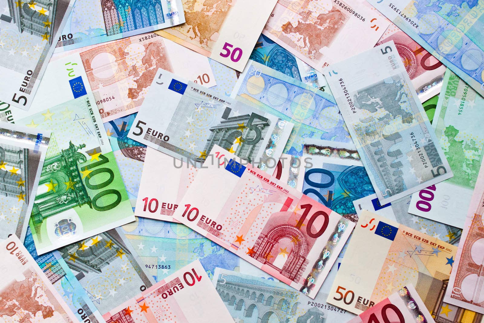 background from bills of the euro miscellaneous value