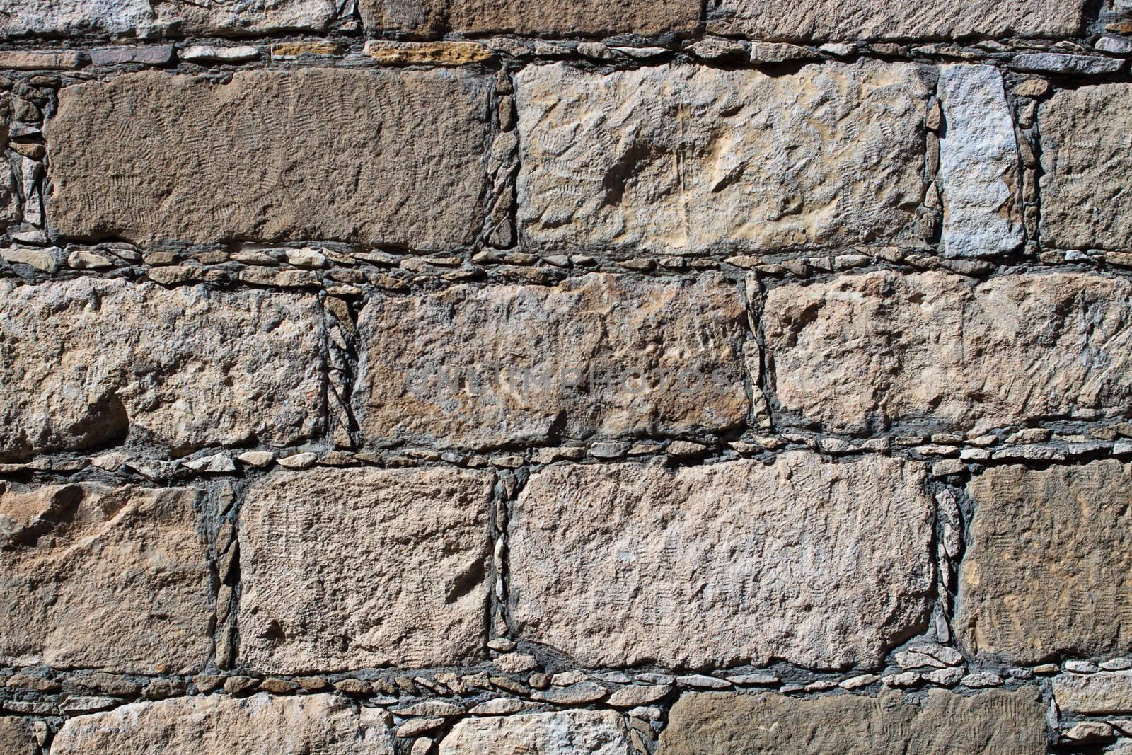 texture stone wall in the form of masonry