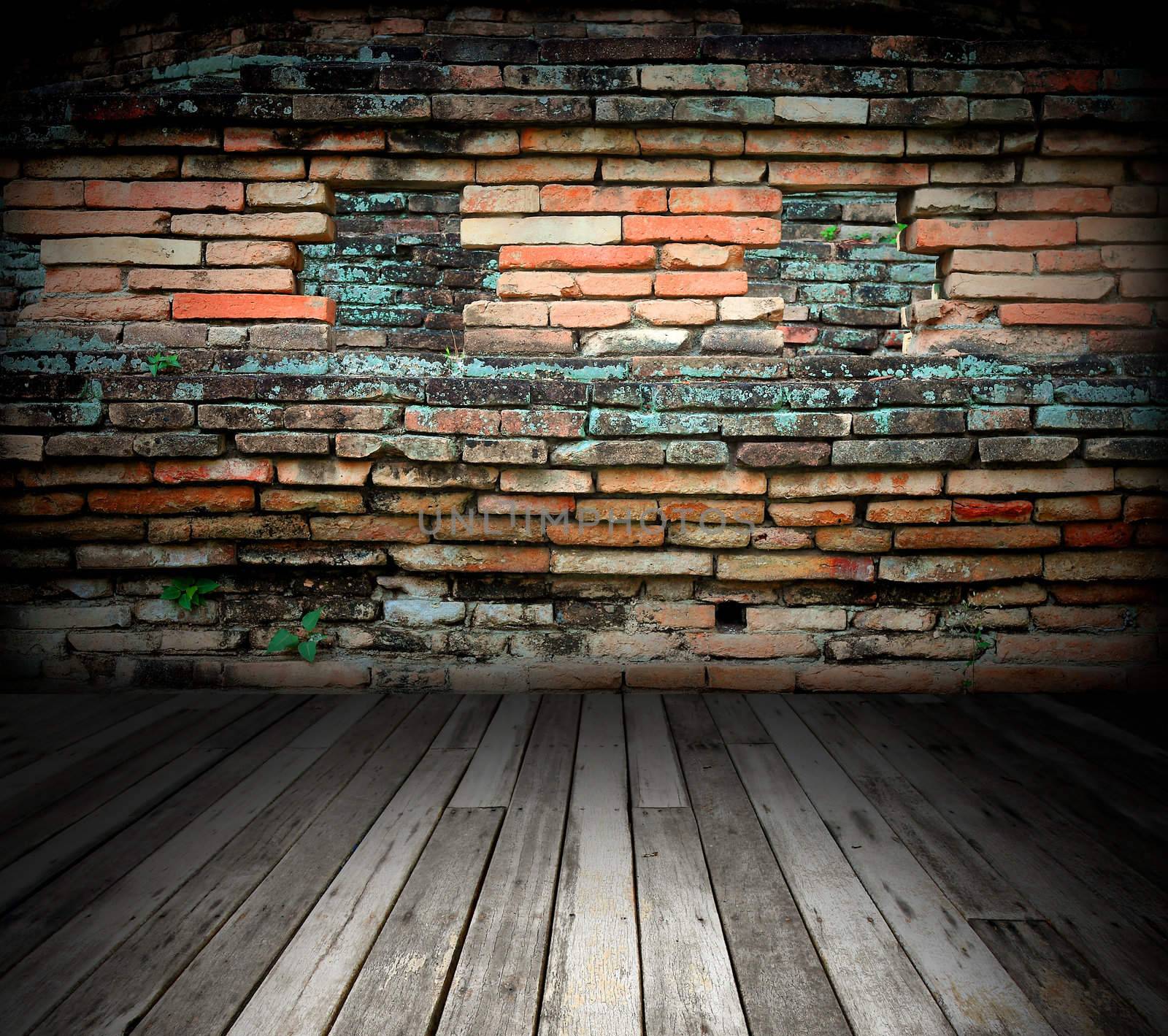 old room with brick wall