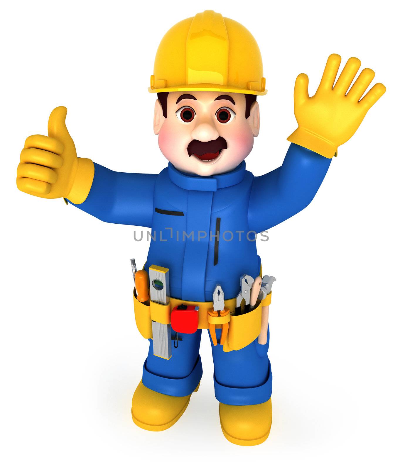 Fully equiped craftsman mascot