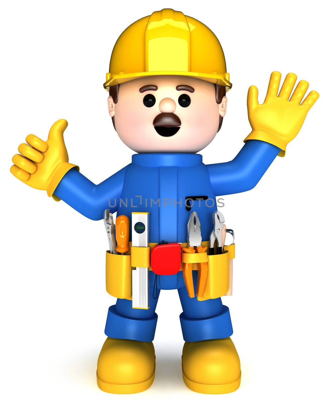 Fully equiped craftsman mascot