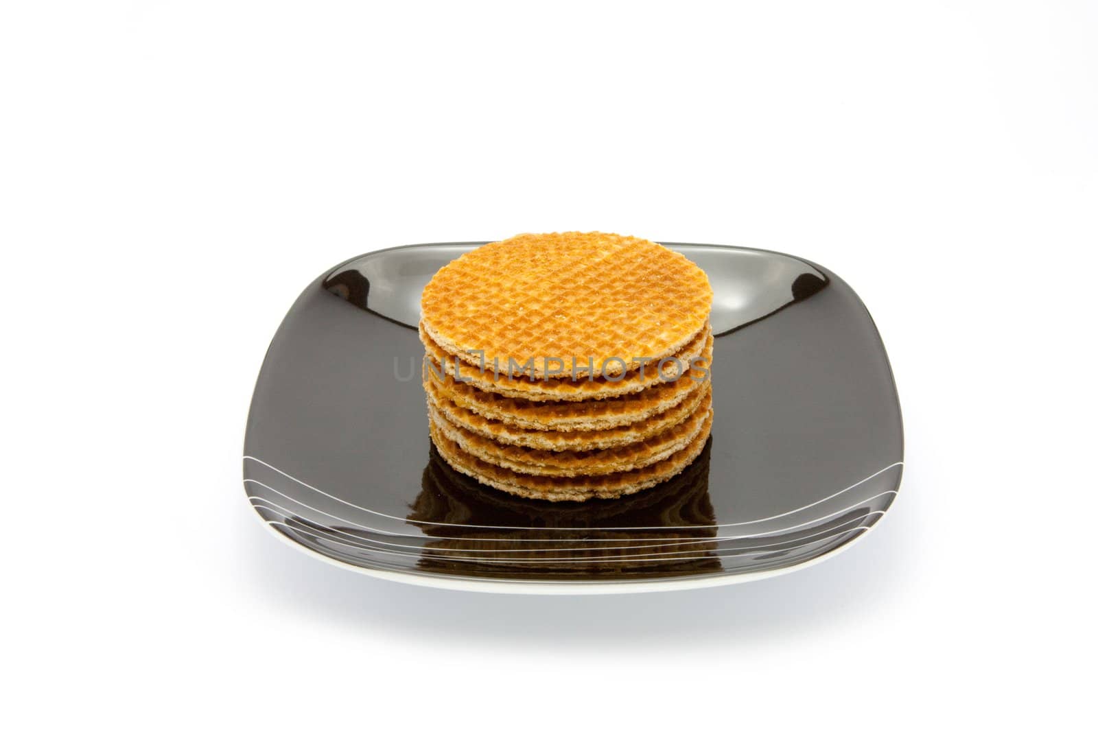 cookies on plate isolated on white background