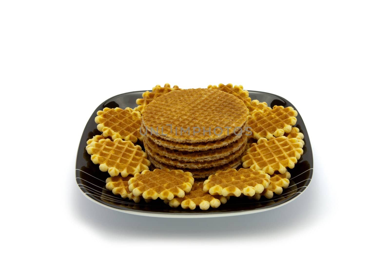 cookies on plate isolated on white background