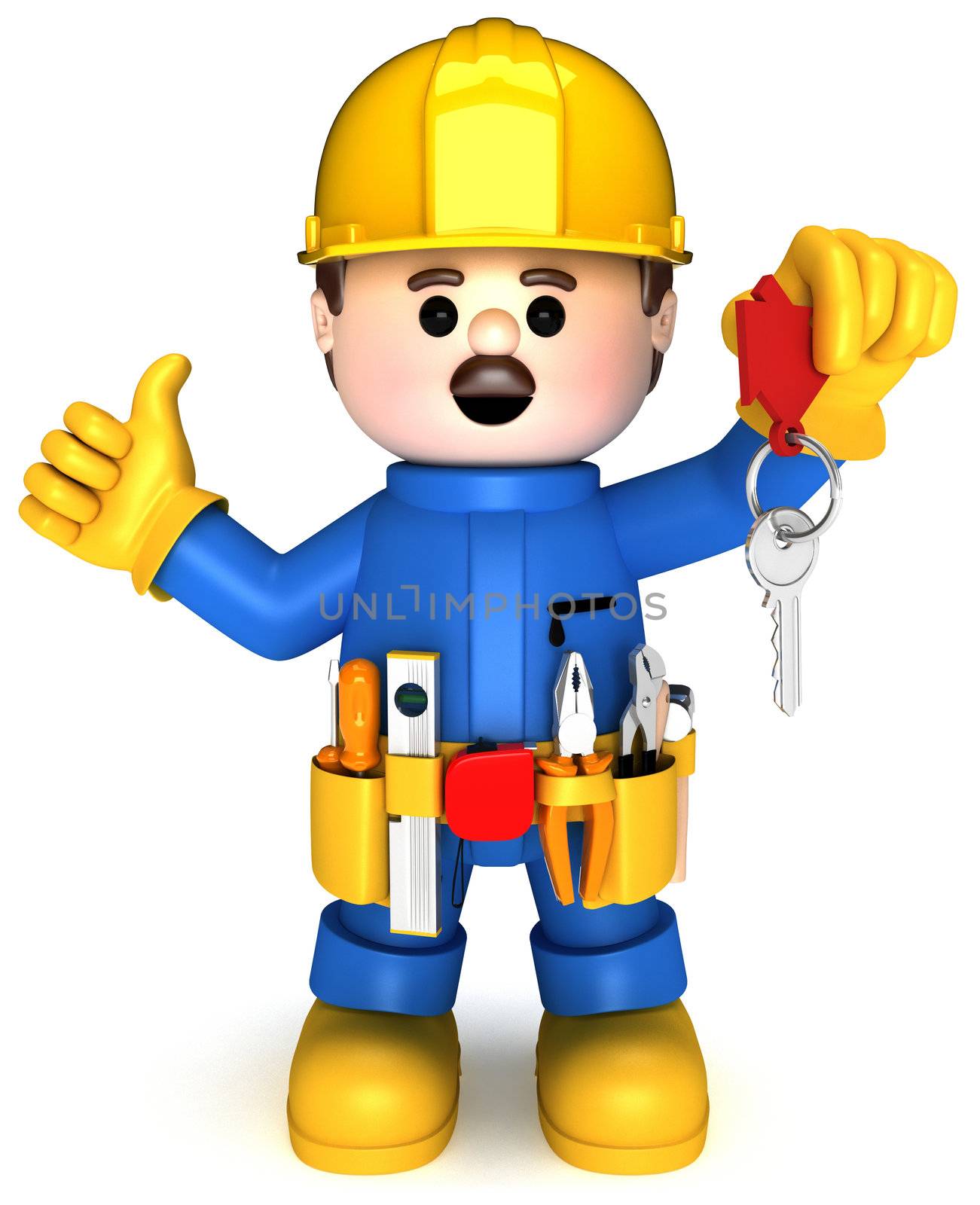 Fully equiped craftsman mascot