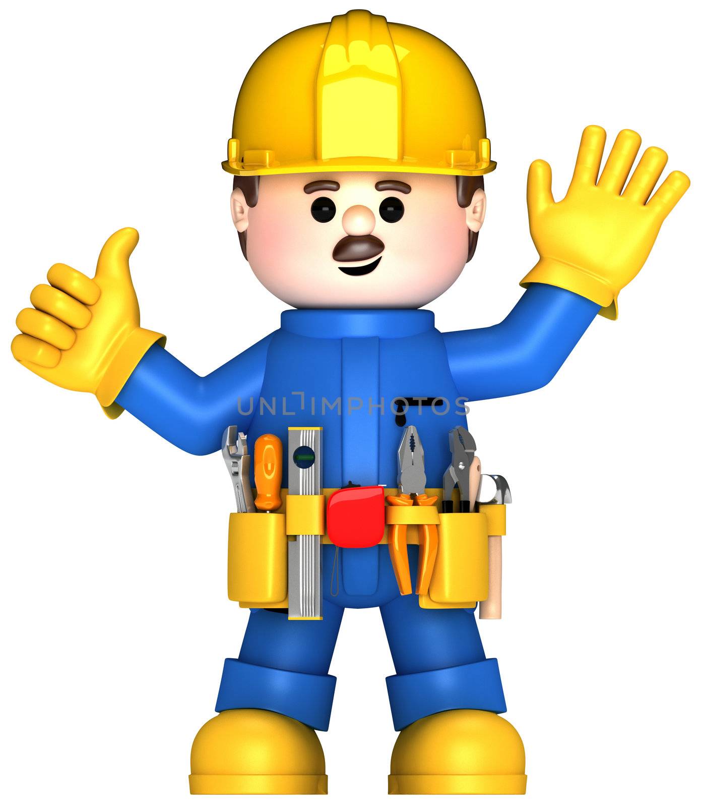 Fully equiped craftsman mascot