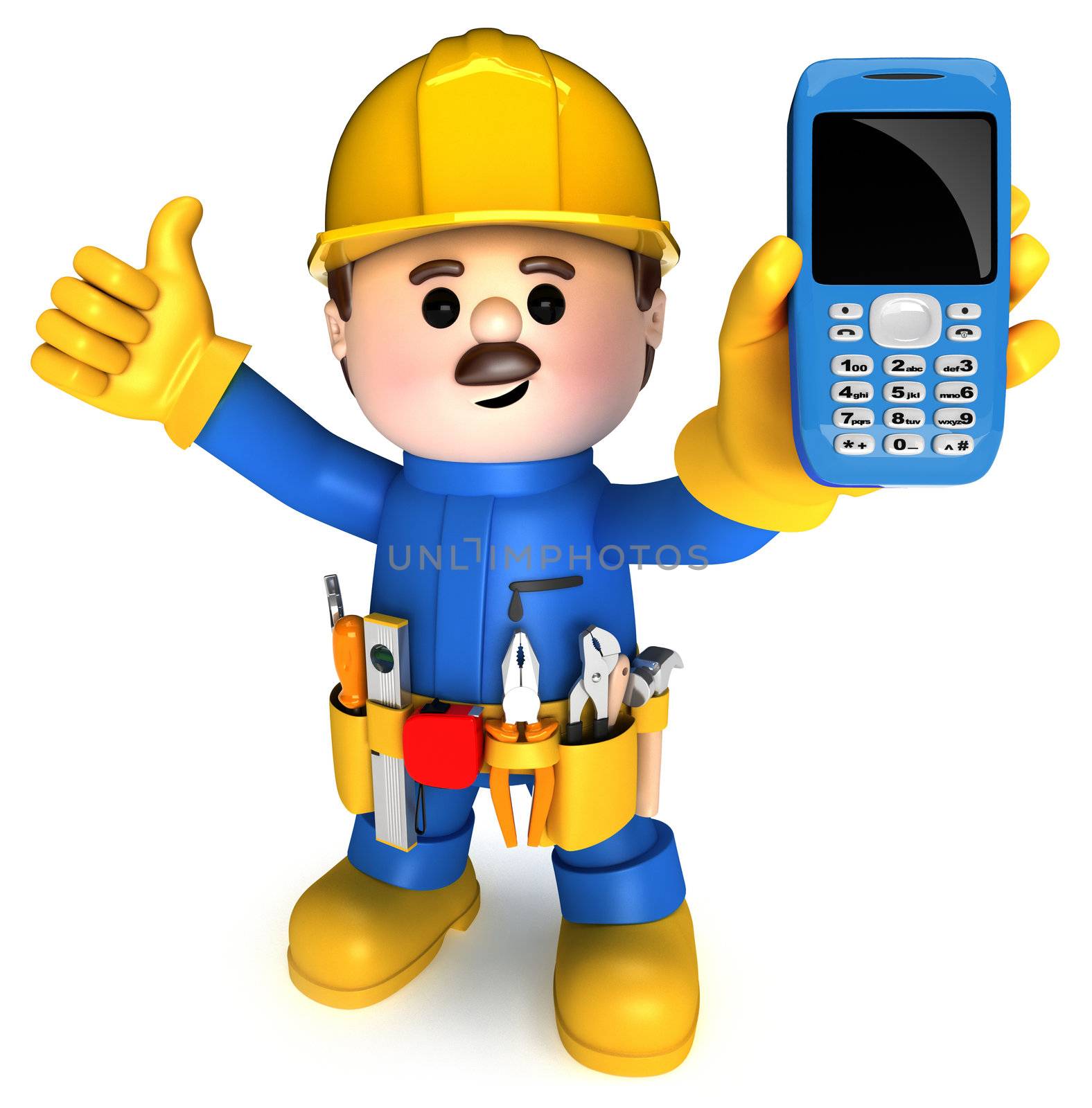 Fully equiped craftsman mascot