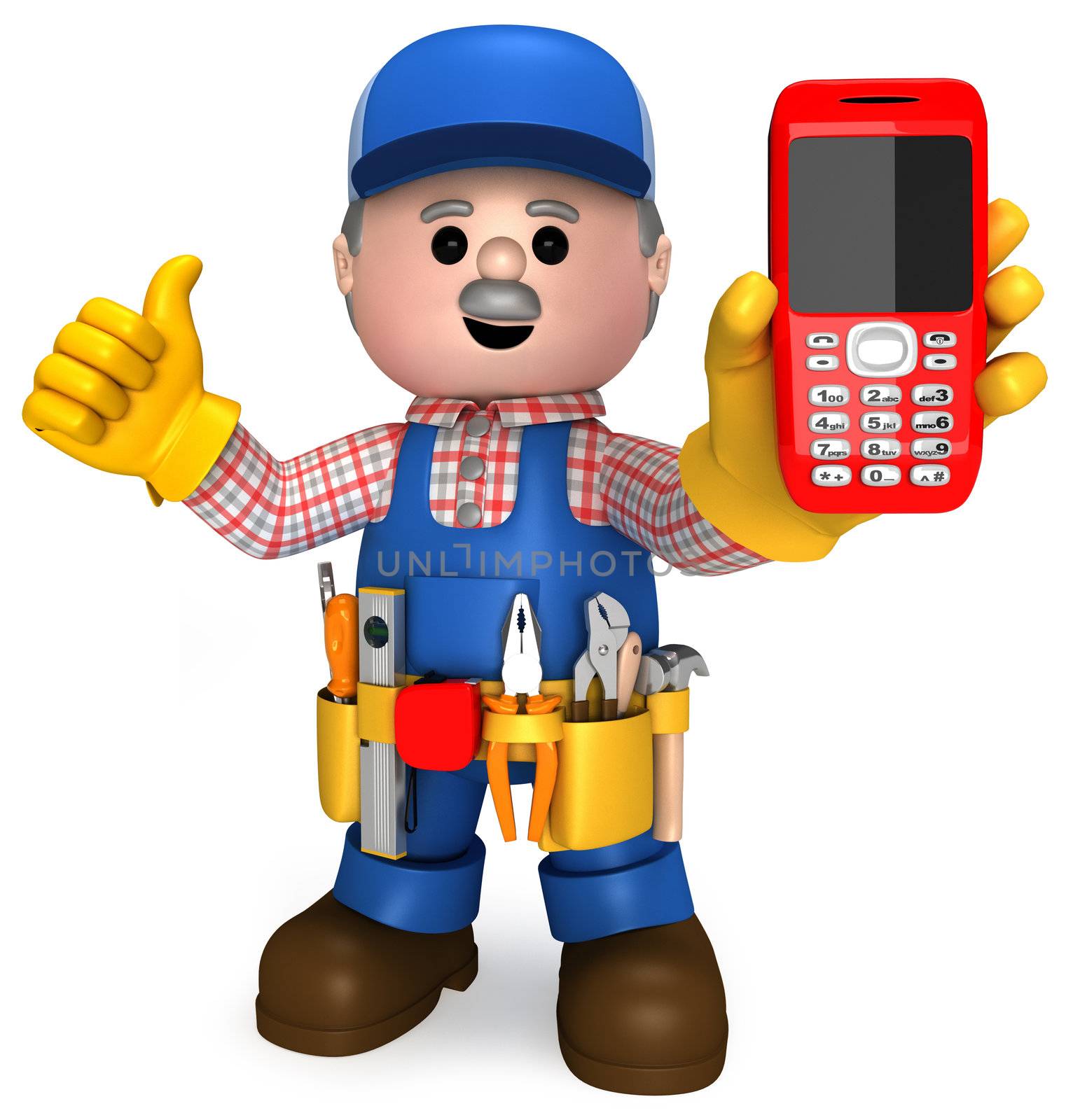 Fully equiped craftsman mascot