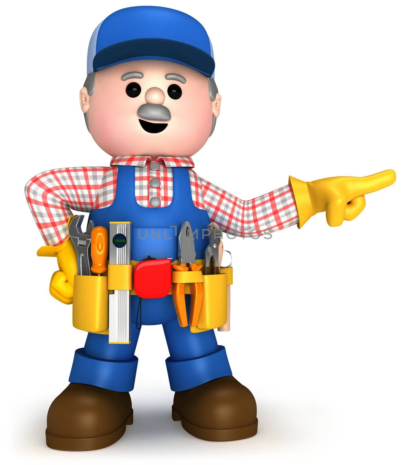Fully equiped craftsman mascot