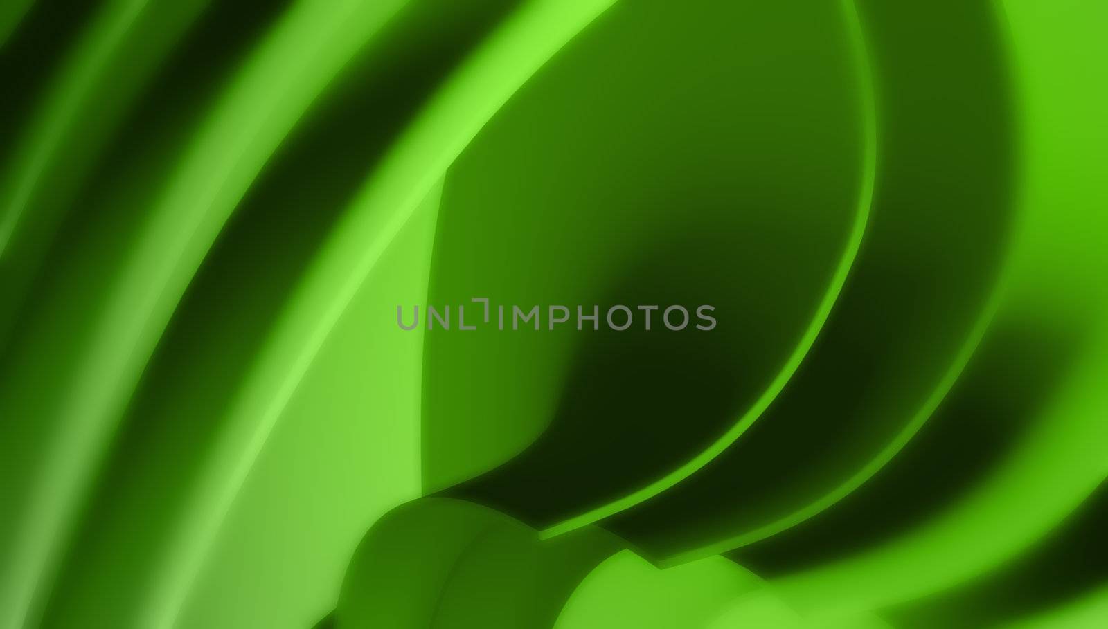 Green 3d waves abstract background.