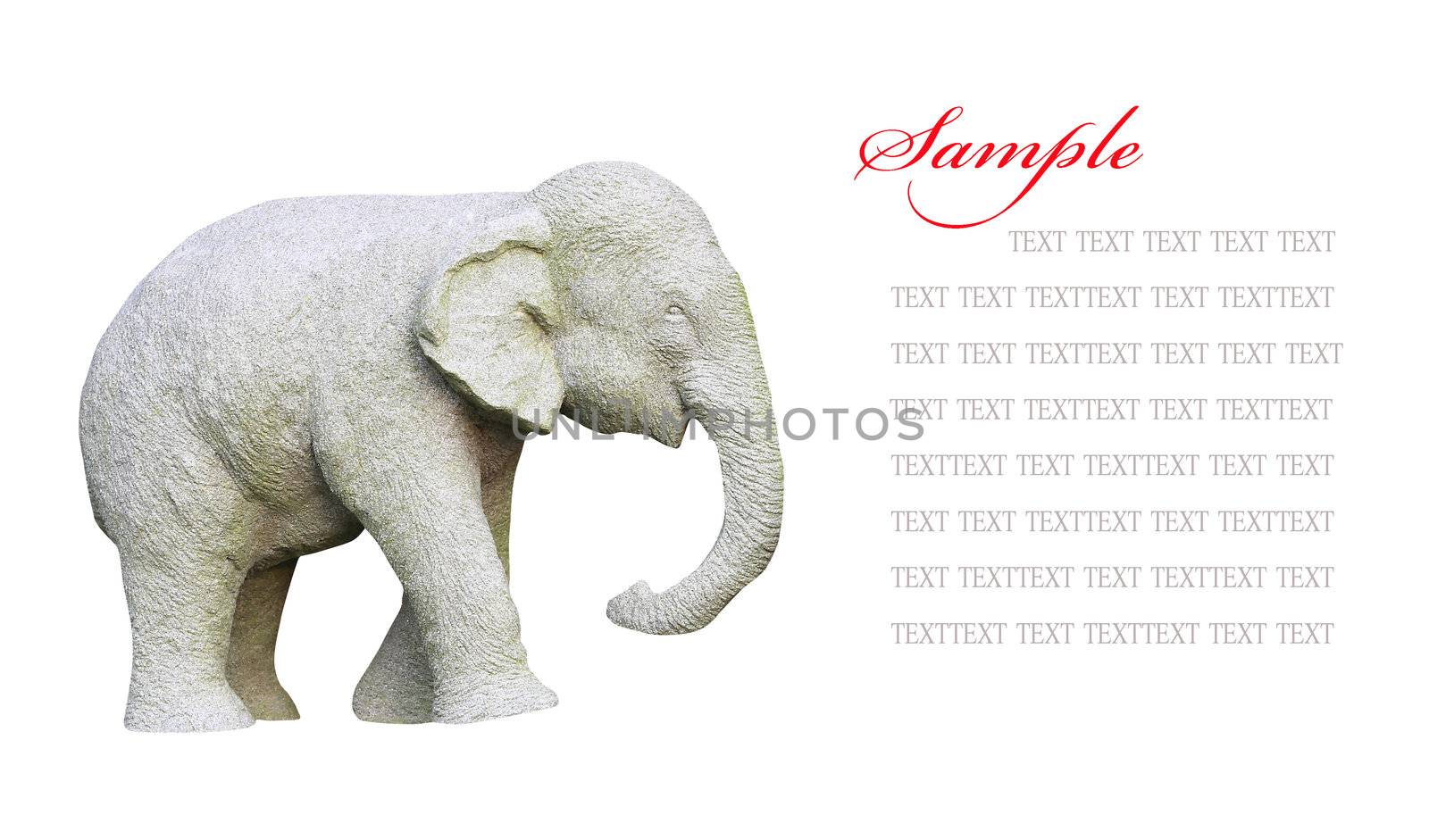 Elephant statue isolated on white