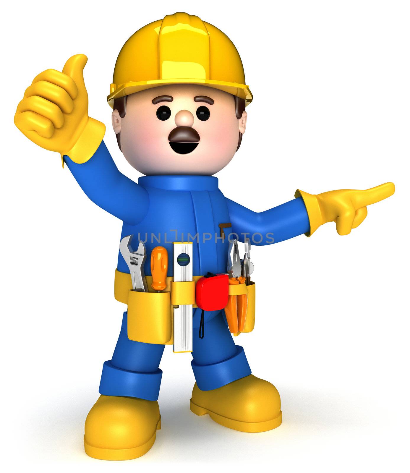 Fully equiped craftsman mascot