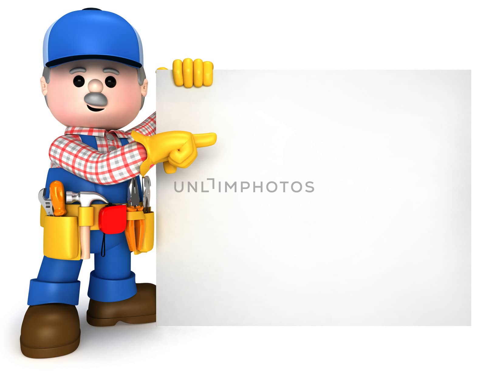 Fully equiped craftsman mascot