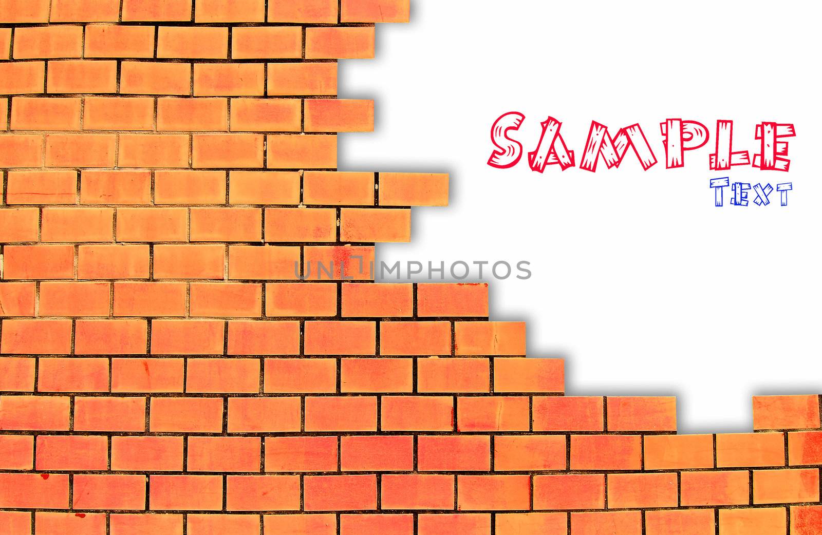 grunge brick wall frame with white space for text 
 by rufous