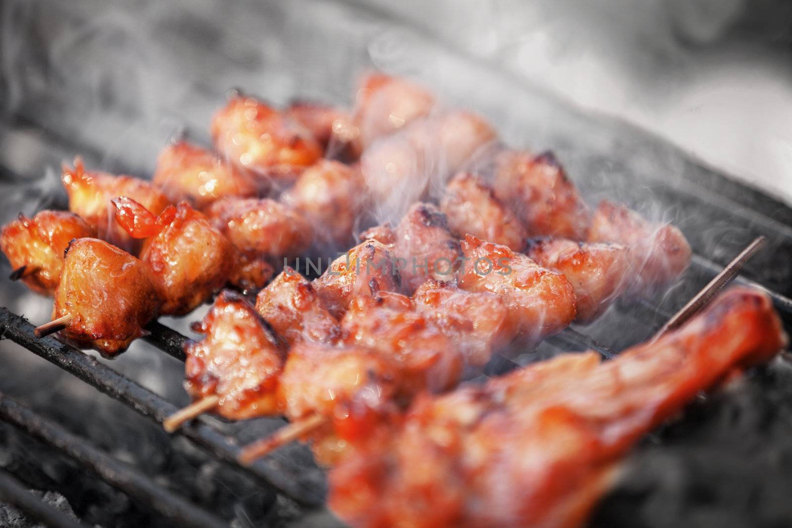 Fried Chicken kebab - traditional Thai food