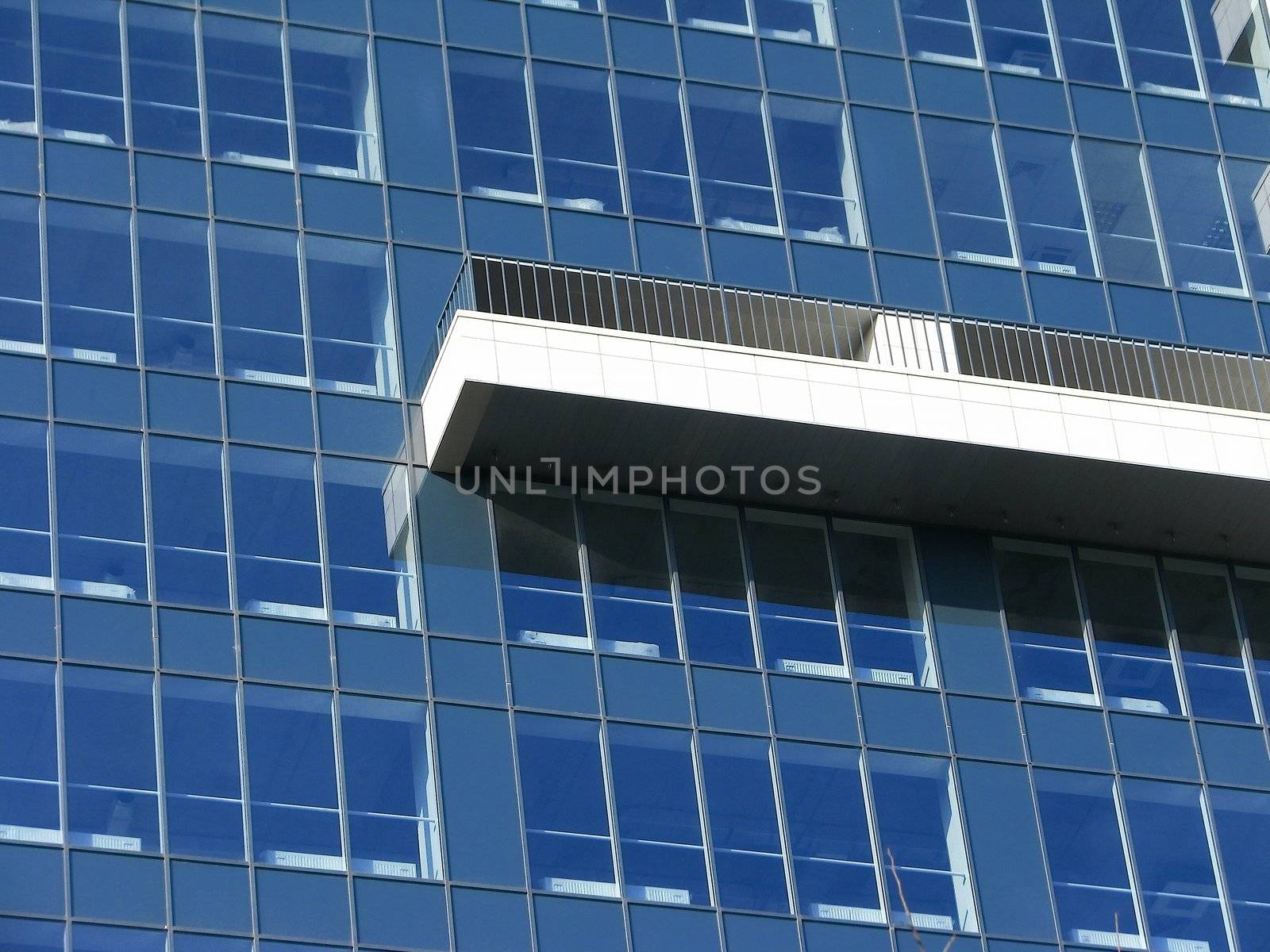 The Business center building of concrete and glass